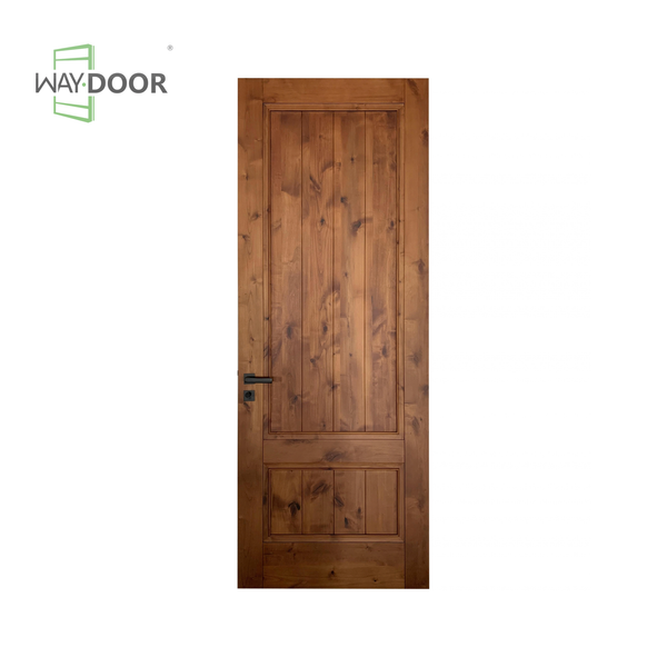 Warm Knotty Alder Rustic Panel Exterior Door