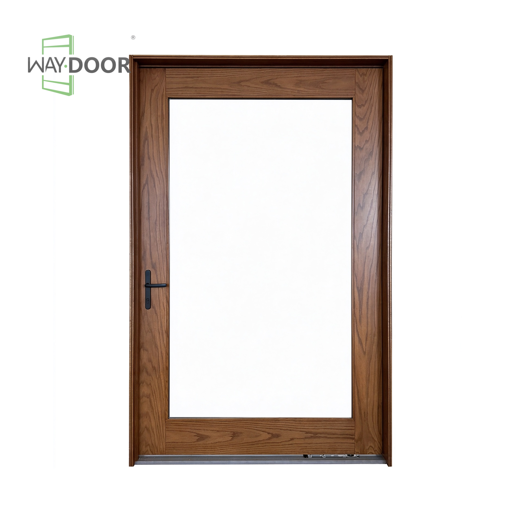 Warm Tone Transitional Full Glass Entry Door