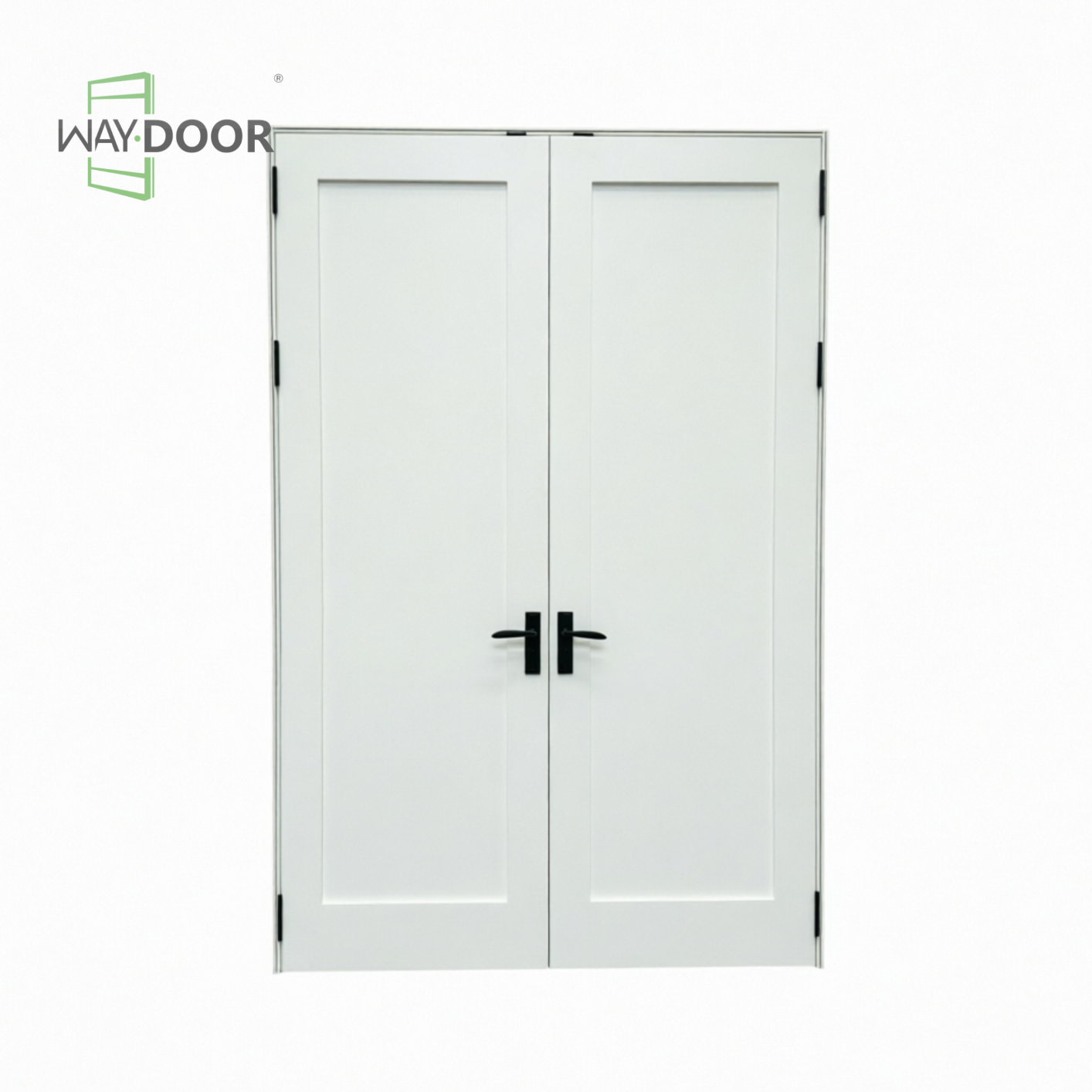 White 1 Panel Shaker Double Interior Hinged Door