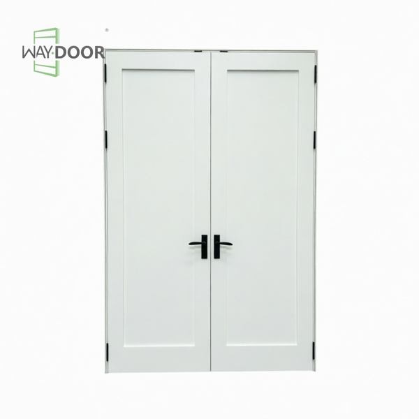 White 1 Panel Shaker Double Interior Hinged Door