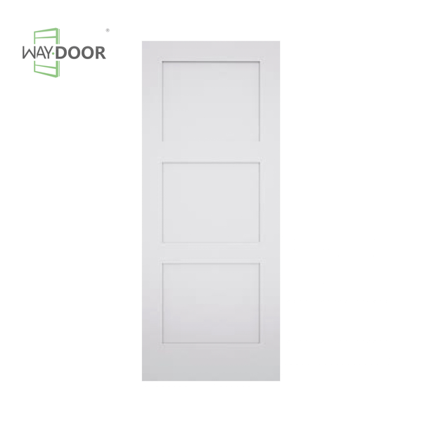 White Contemporary 3-Panel Shaker Hinged Interior Door
