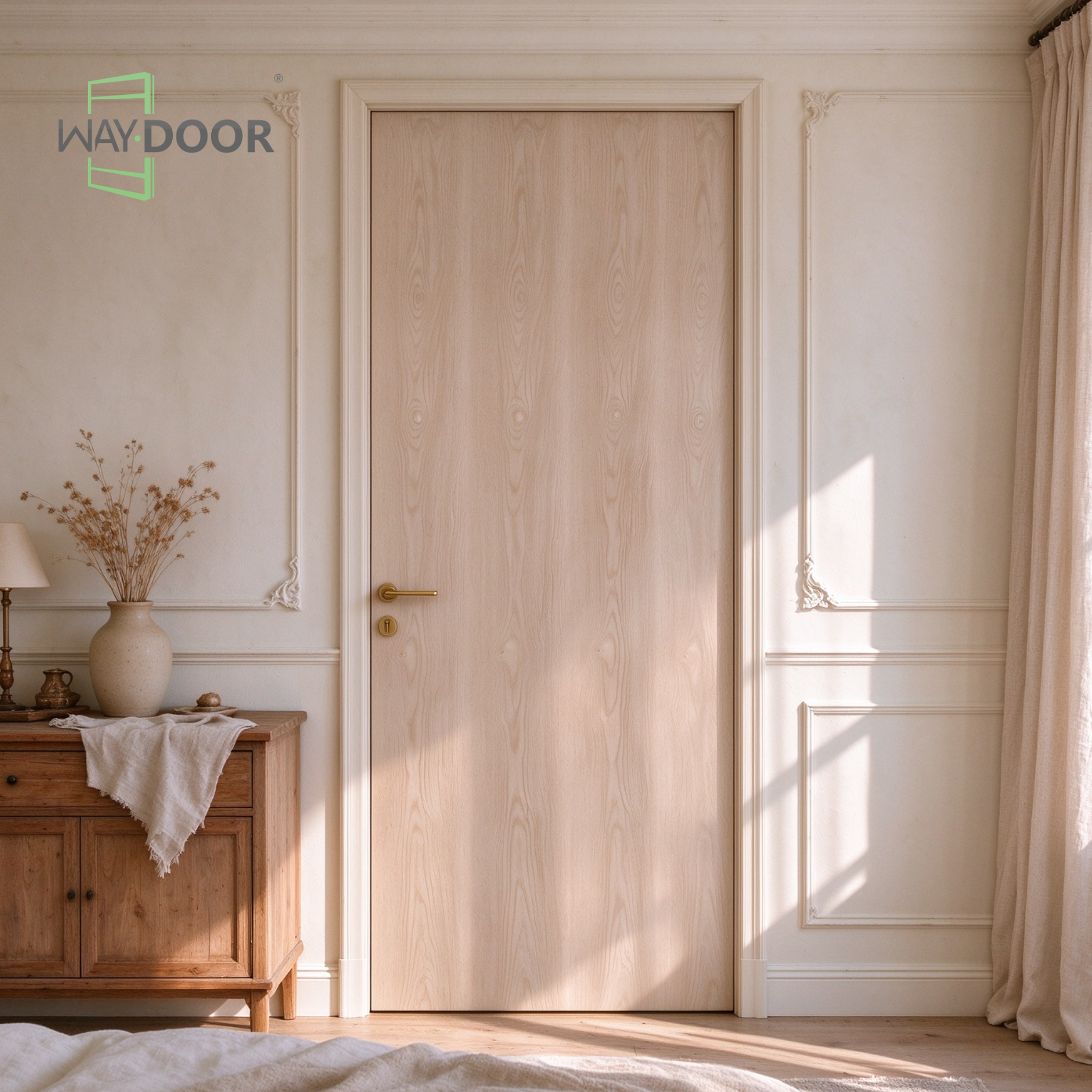 White Oak Veneer Flush Interior Door Slab