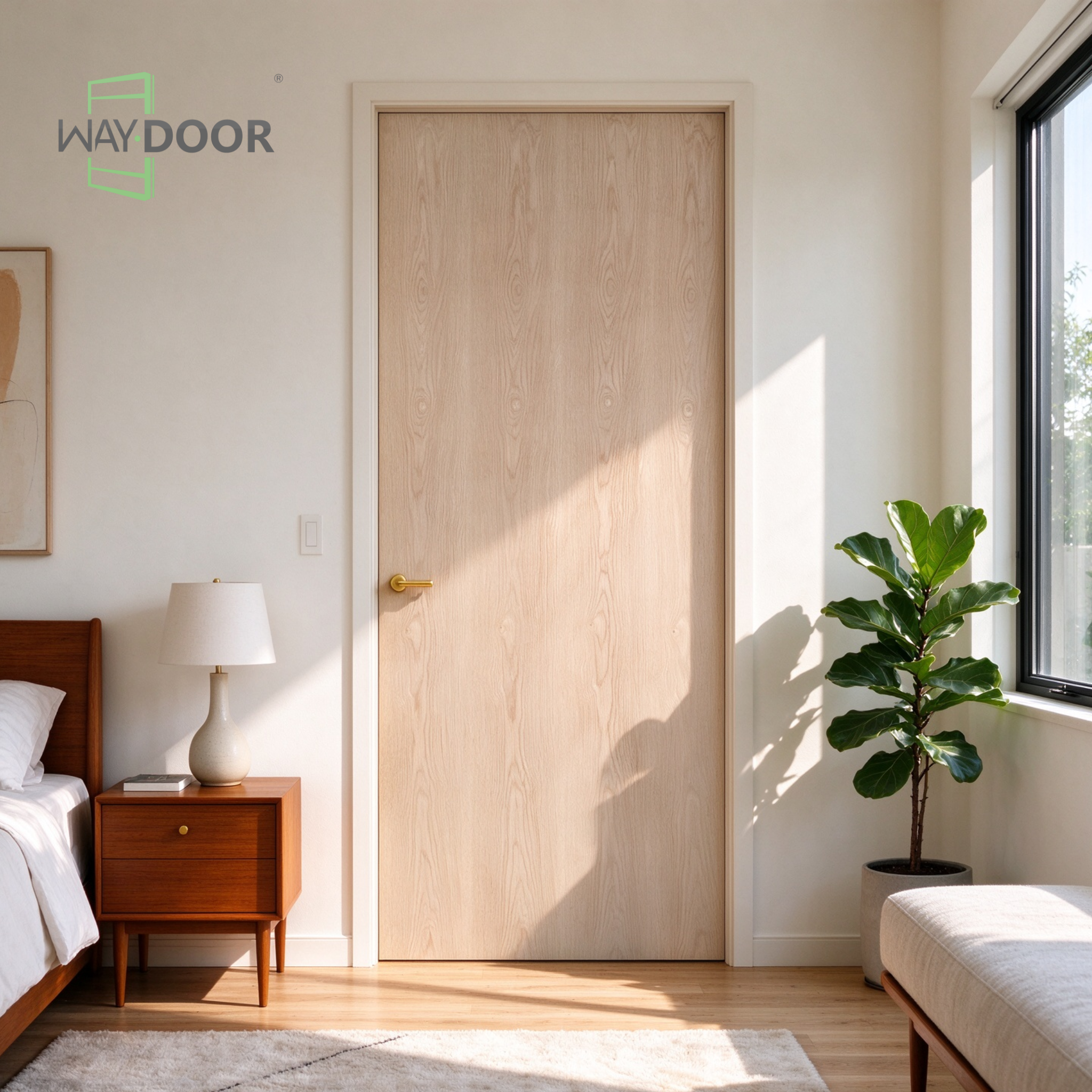 White Oak Veneer Flush Interior Door Slab