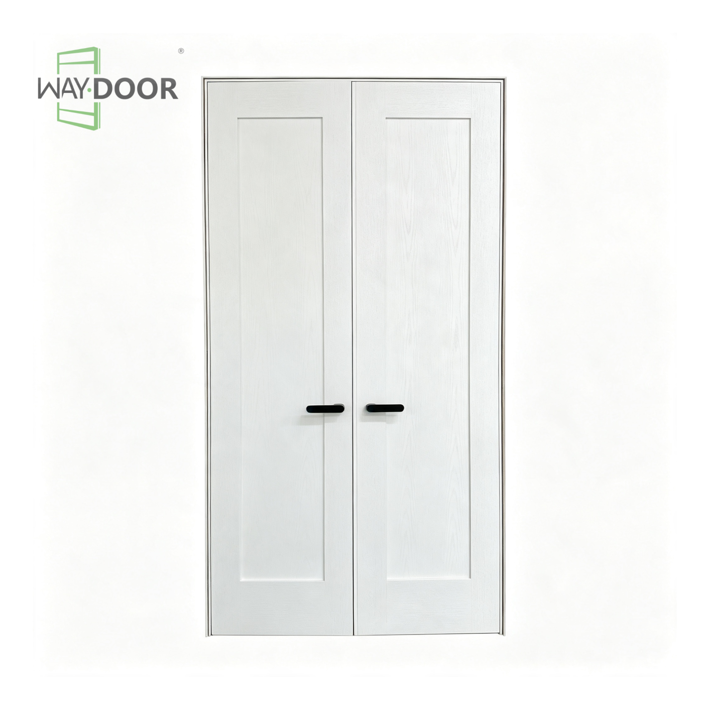 White Shaker Solid Wood Double Interior Door