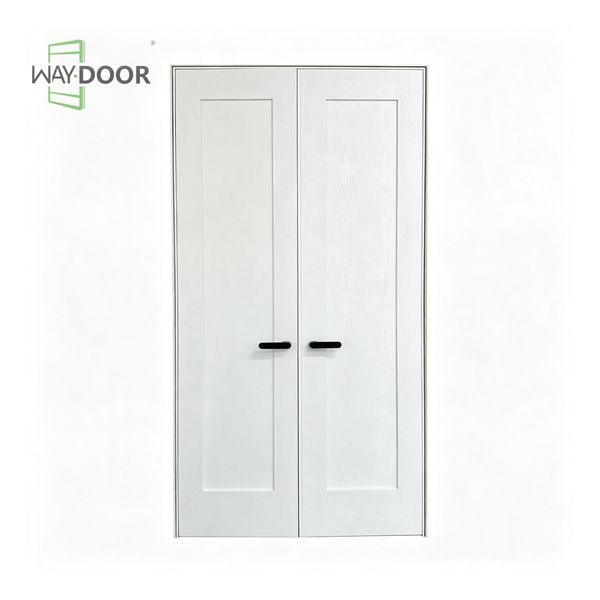 White Shaker Solid Wood Double Interior Door