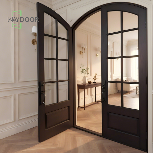French Style Arched Solid Wood Exterior Door