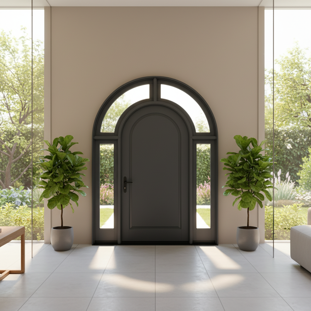 Custom Arch Transom Wood Door