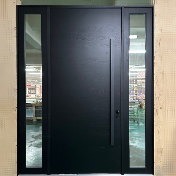 High-end architectural grade single door with 2 sidelights