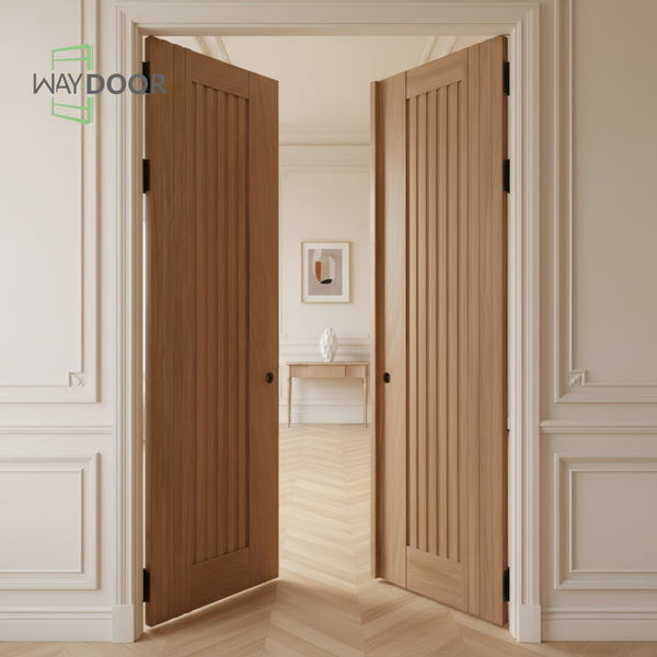 Modern Solid Wood Double Front Door