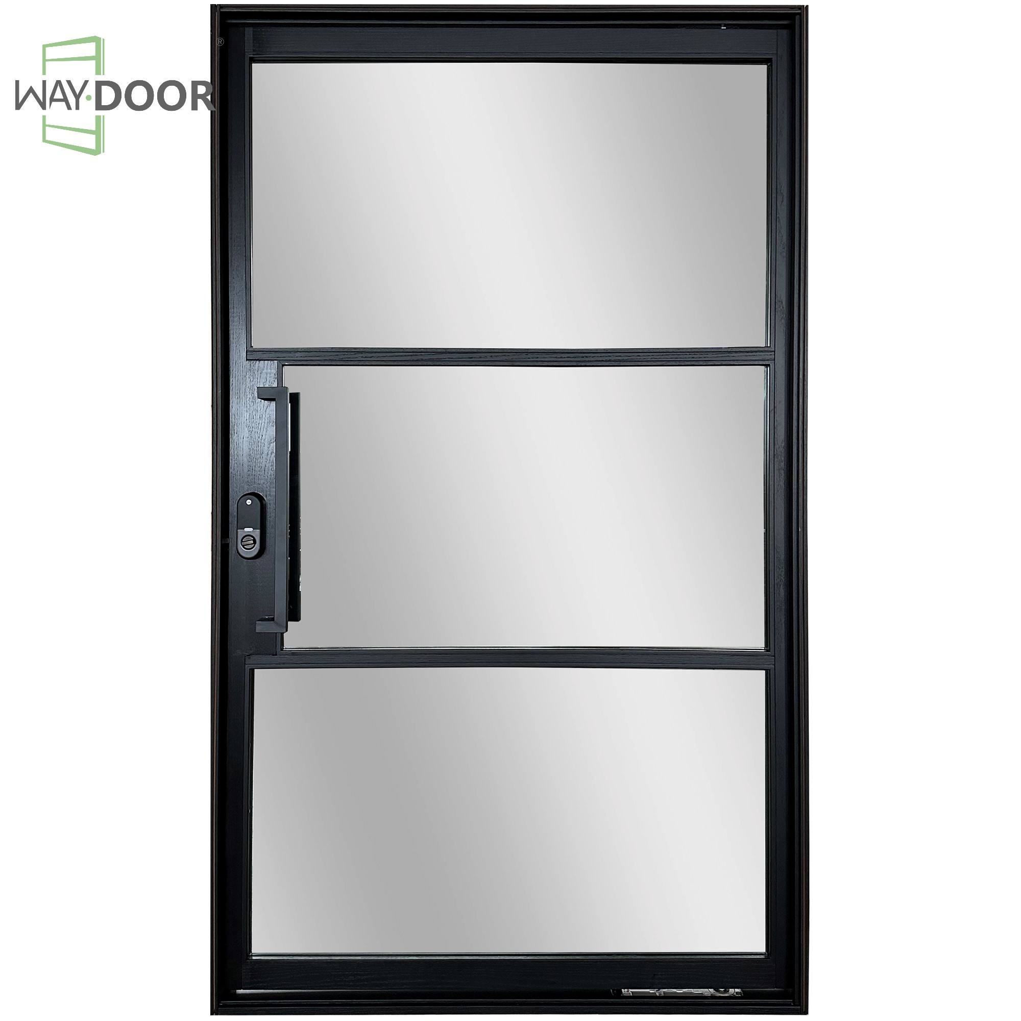 French Style Thermal Break Aluminum Glass Wood Doors