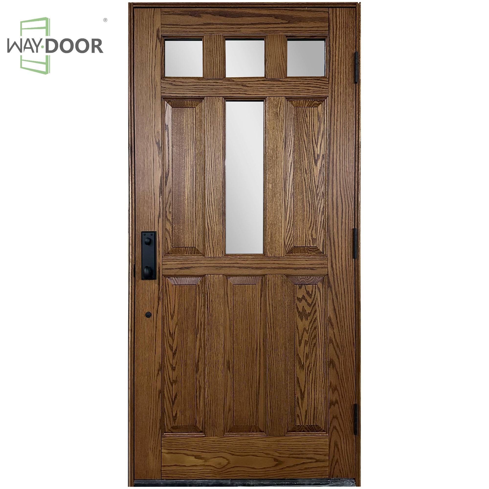 Luxury Solid Oak Panel Door with Clear Glass